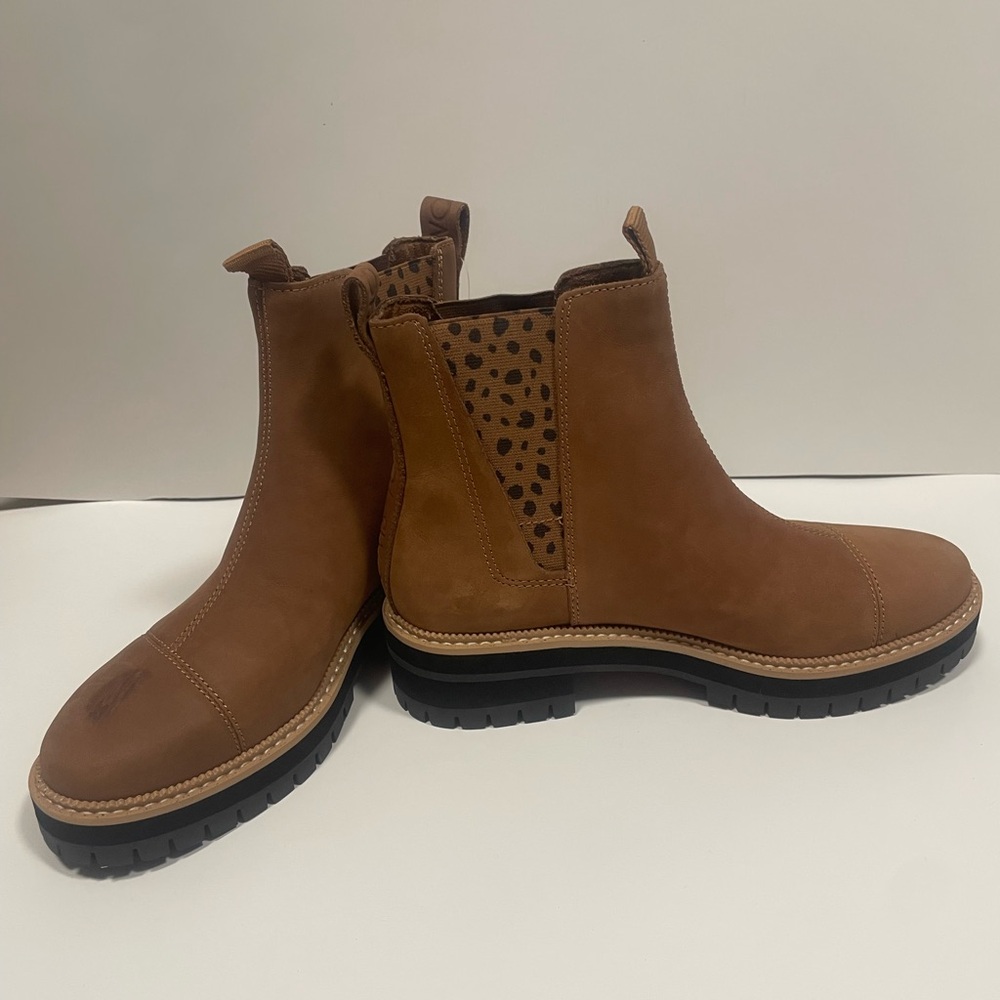 Toms Brown Ankle Boots with Perforated Detailing